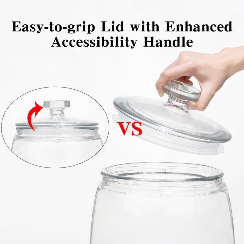 CATPOWER 2.5 Gallon Wide Mouth Glass Storage Jars with Heavy Glass Lids - Large Cookie Jars for Kitchen, Ideal for Flour, Rice, Sugar, Pasta, and Candy - Image 2