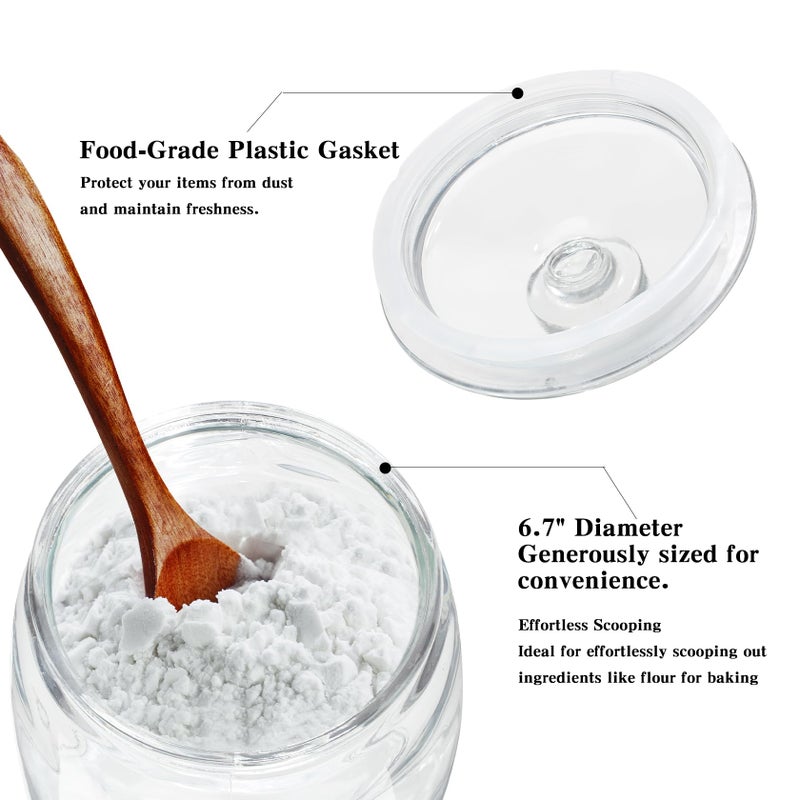 CATPOWER 2.5 Gallon Wide Mouth Glass Storage Jars with Heavy Glass Lids - Large Cookie Jars for Kitchen, Ideal for Flour, Rice, Sugar, Pasta, and Candy - Image 3