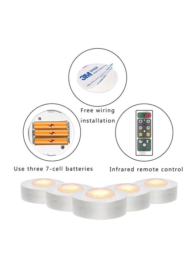 8-Piece Touch Sensor Light With Remote Control Set White 6 x 2cm  - Image 2
