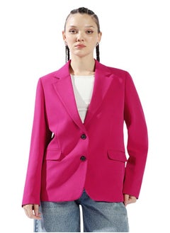 Oversized Notched Lapel Single Breasted Blazer