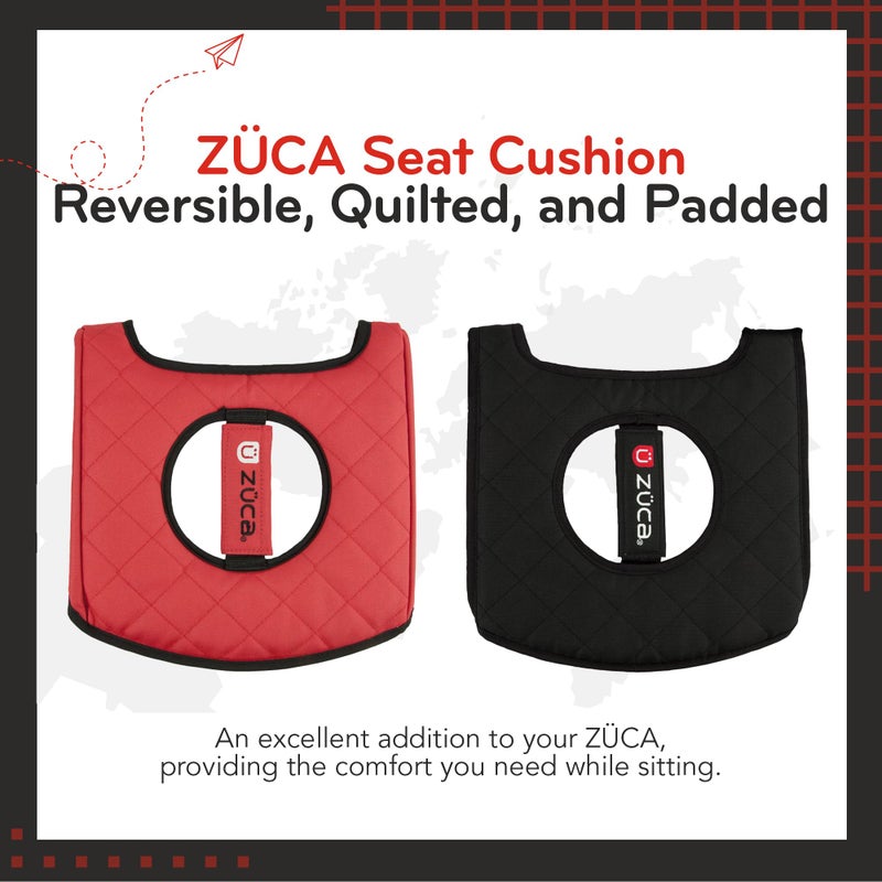 ZUCA Seat Cushion  Reversible - Black/Red - Image 3