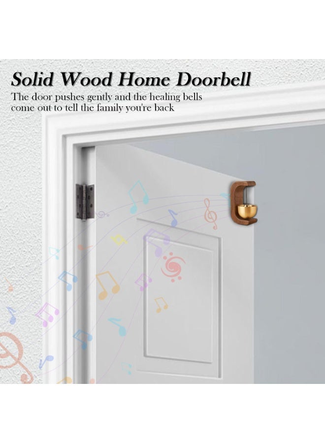 NANAO Wooden C-Shaped Wind Chime,Shopkeepers Bell for Door Opening, Modern Wooden Desk Bell, Minimalist Wooden Decorative Chime,Adhesive Wind Chime for Home, Garden, or Meditation Use (A) - Image 2