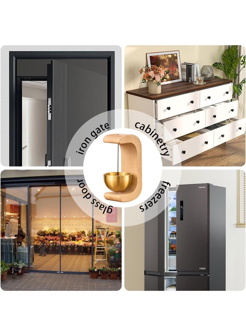 NANAO Wooden C-Shaped Wind Chime,Shopkeepers Bell for Door Opening, Modern Wooden Desk Bell, Minimalist Wooden Decorative Chime,Adhesive Wind Chime for Home, Garden, or Meditation Use (A) - Image 3