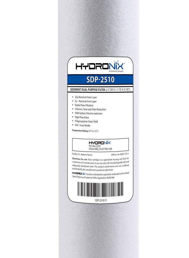 Hydronix SDP-2510 Dual Purpose Radial Flow Cartridge Sediment & Carbon, RFC-93 RFC93 comparable - 2.5" x 10" - Image 2