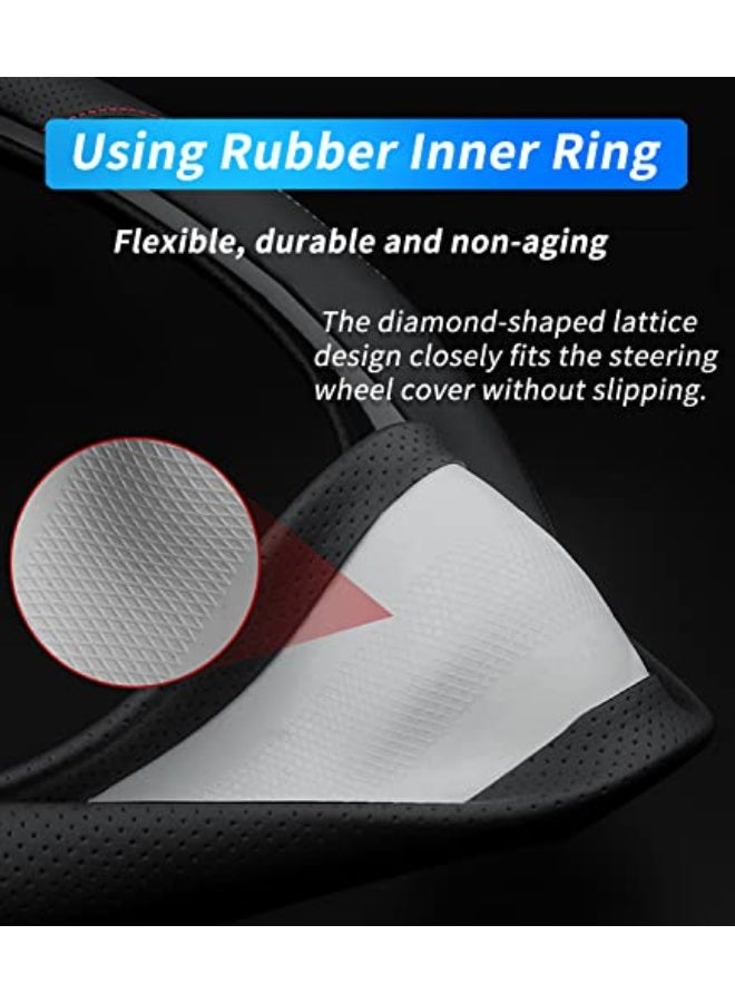 Deer Route Custom-Fit BMW Steering Wheel Cover - Premium Leather, Non-Slip, Breathable With Logo (C-Style) - Image 3