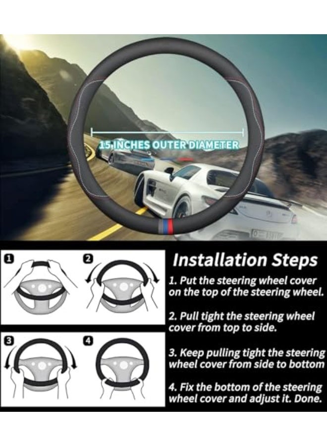 Deer Route Custom-Fit BMW Steering Wheel Cover - Premium Leather, Non-Slip, Breathable With Logo (C-Style) - Image 5