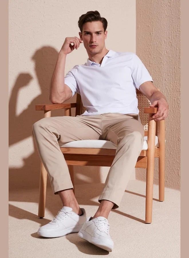 بوراتي تيشيرت بولو قطن رجالي بقصة عادية من بوراتي