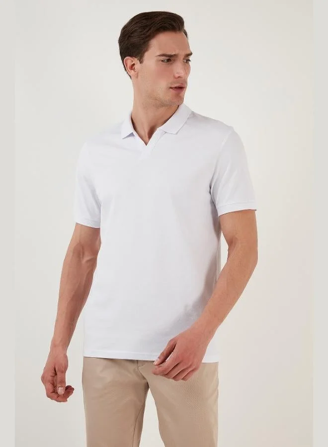 بوراتي تيشيرت بولو قطن رجالي بقصة عادية من بوراتي