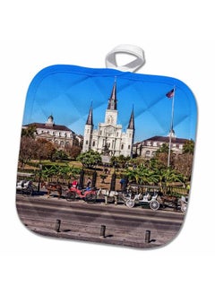 3DROSE 3D Rose Saint Louis Cathedral In New Orleans French Quarter Pot Holder 8 X 8  - Image 1