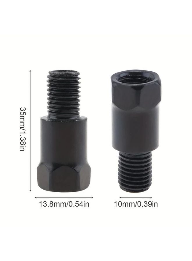Black Motorcycle Rearview Mirror Adapter Heavy Duty 10mm Rust Resistant Steel - Image 3