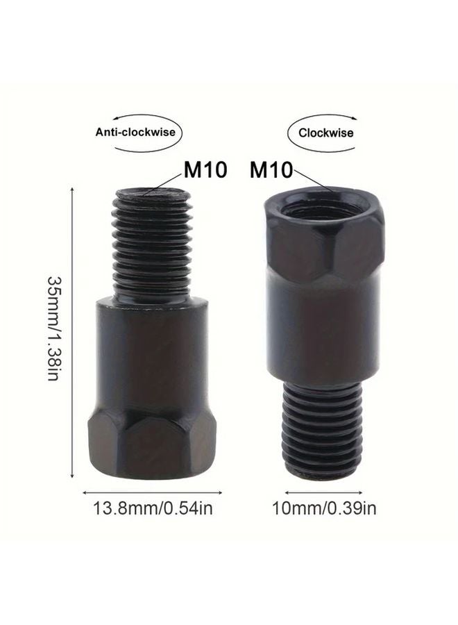 Black Motorcycle Rearview Mirror Adapter Heavy Duty 10mm Rust Resistant Steel - Image 4