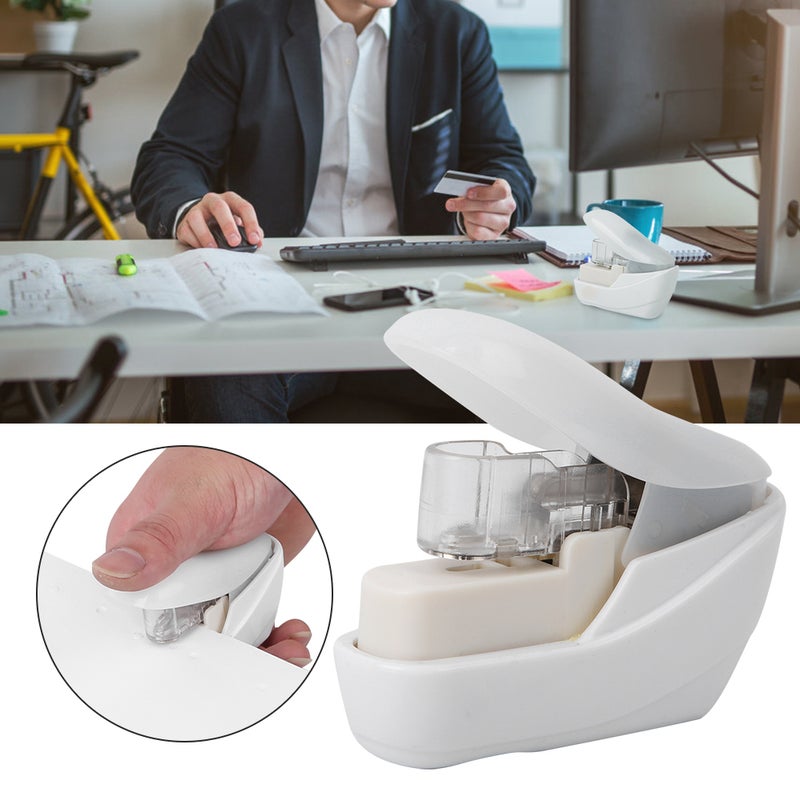 Stapleless Stapler: 4-Page Capacity Needle-Free System - Labor Saving Rounded Corner Design Needleless Stapler for Office School Paper Binding - Image 3
