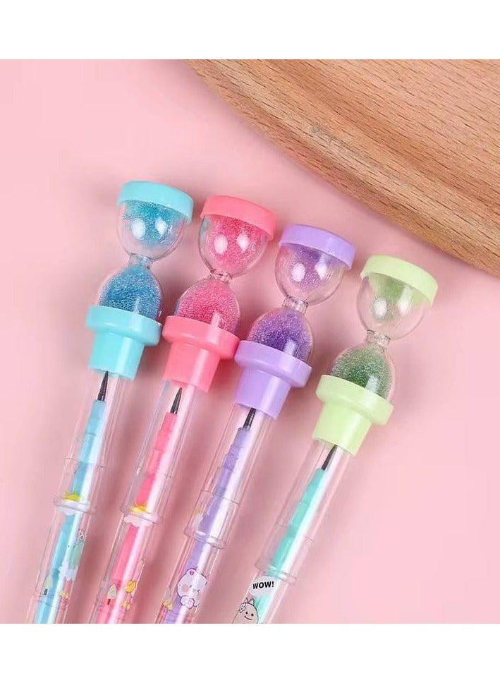 Hourglass pencils with tips: 11 tips with cover Stand: 10 pencils - Image 1