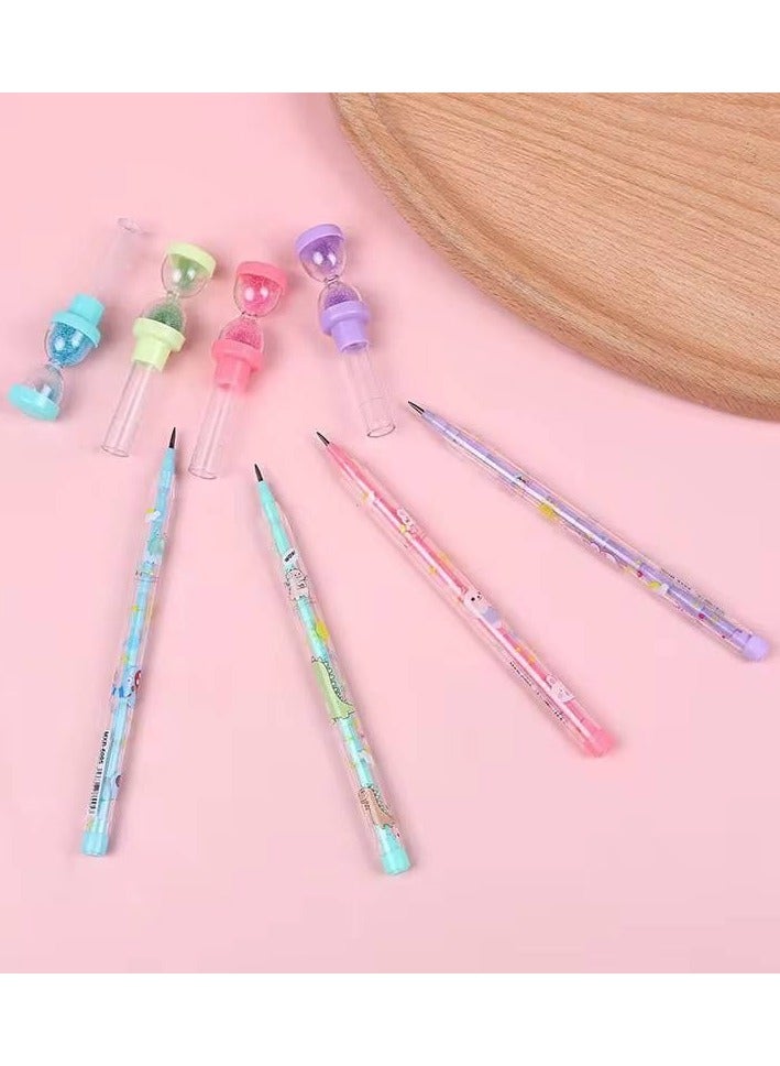 Hourglass pencils with tips: 11 tips with cover Stand: 10 pencils - Image 2
