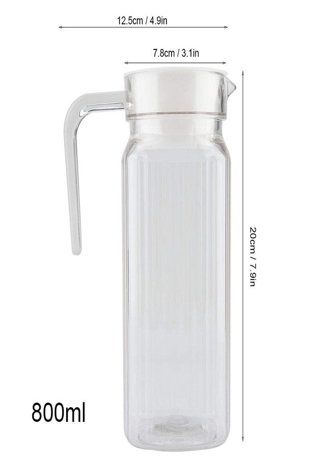 Tbest Small Plastic Pitcher With Lid,Tcher Kids Milk Jug,500ML Acrylic Transparent Bottle,Striped Water Ice Cold Jug With Lid For Bar Home - Image 5