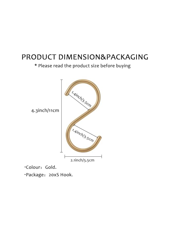 PROMASS promass 10Pack Rose Gold S Hooks Aluminum Alloy S Shaped Hooks Heavy Duty S Hanger Hooks Utility S Hooks for Kitchen, Work Shop, Bathroom  - Image 4