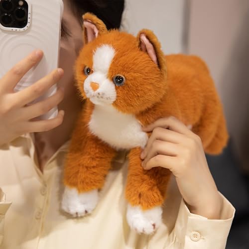 PEACH CAT Cat Stuffed Animal 15 Realistic Kitten Plushies Soft Plush Toys Gifts for Kids Orange - Image 5