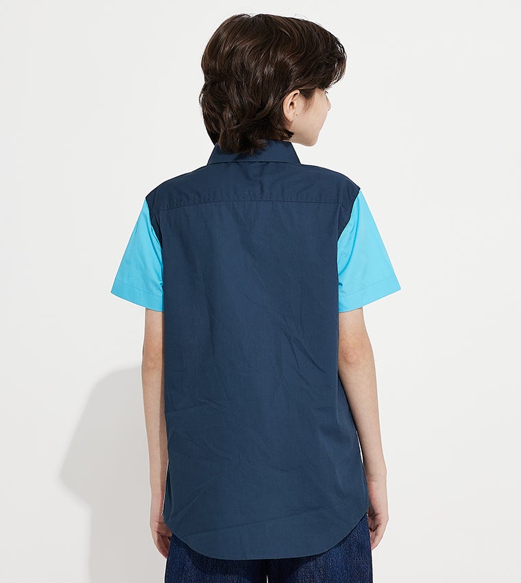 BEVERLY HILLS POLO CLUB Bhpc Kids Dark Grey Short Sleeve Shirt - Image 2