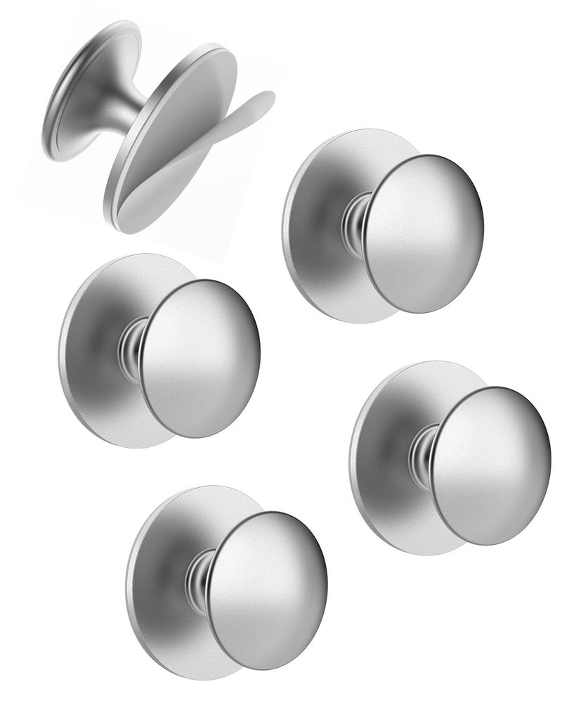 MeBantoo 5 Pack Silver SelfAdhesive Cabinet Knobs SelfStick Hardware Kitchen Cabinet Handles NoPunch Peel and Stick Drawer Knobs for Refrigerators Dressers Windows Closets