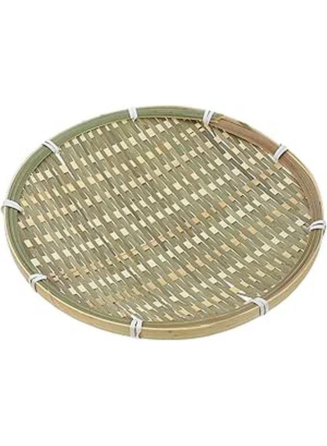 Bamboo Woven Storage Basket Multipurpose Organizer for Kitchen Camping Picnic Fruit Holder Tray - Image 1