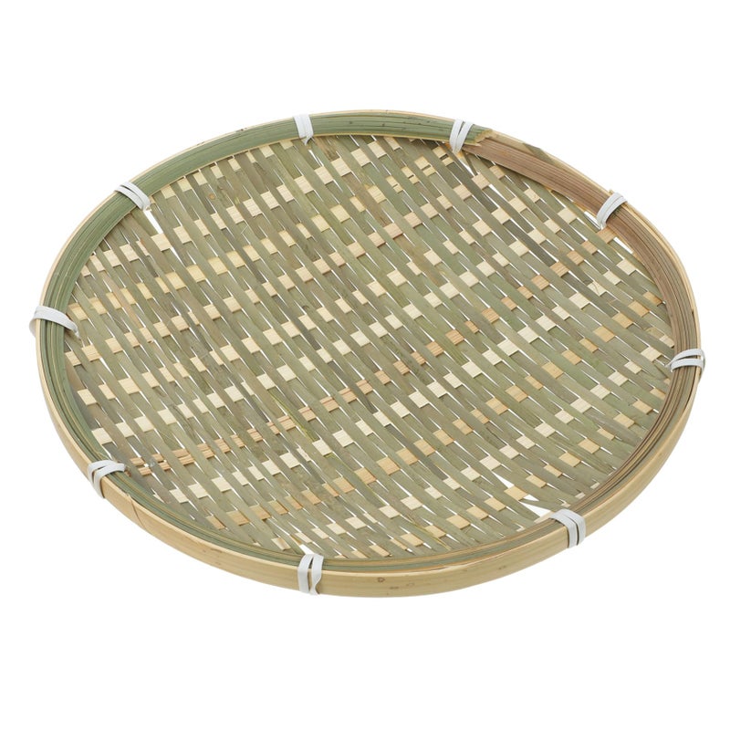 Bamboo Woven Storage Basket Multipurpose Organizer for Kitchen Camping Picnic Fruit Holder Tray - Image 2