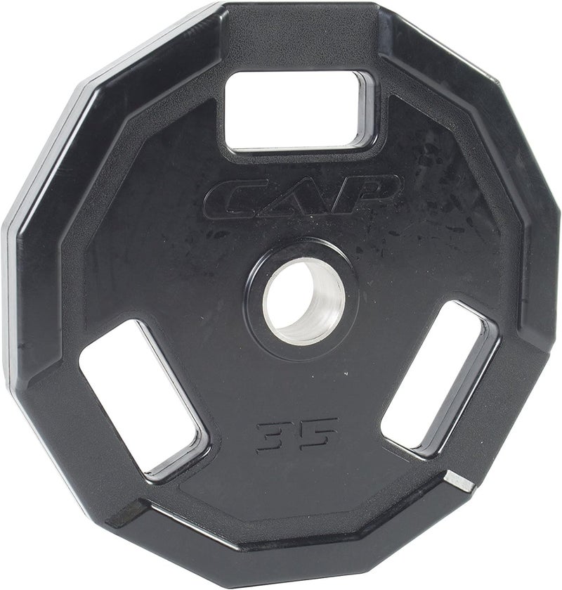 CAP Barbell 12-Sided Rubber Olympic Grip Weight Plates, Black | Multiple Sizes - Image 3