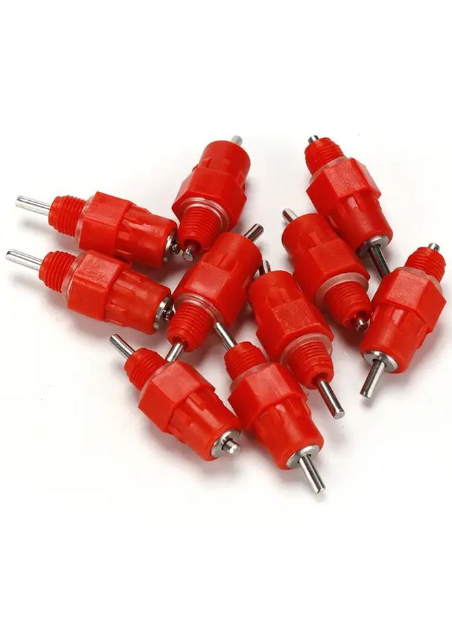 10pcs ABS Plastic Push Nipple Cup Waterers for Poultry Chicken Birds - Image 1
