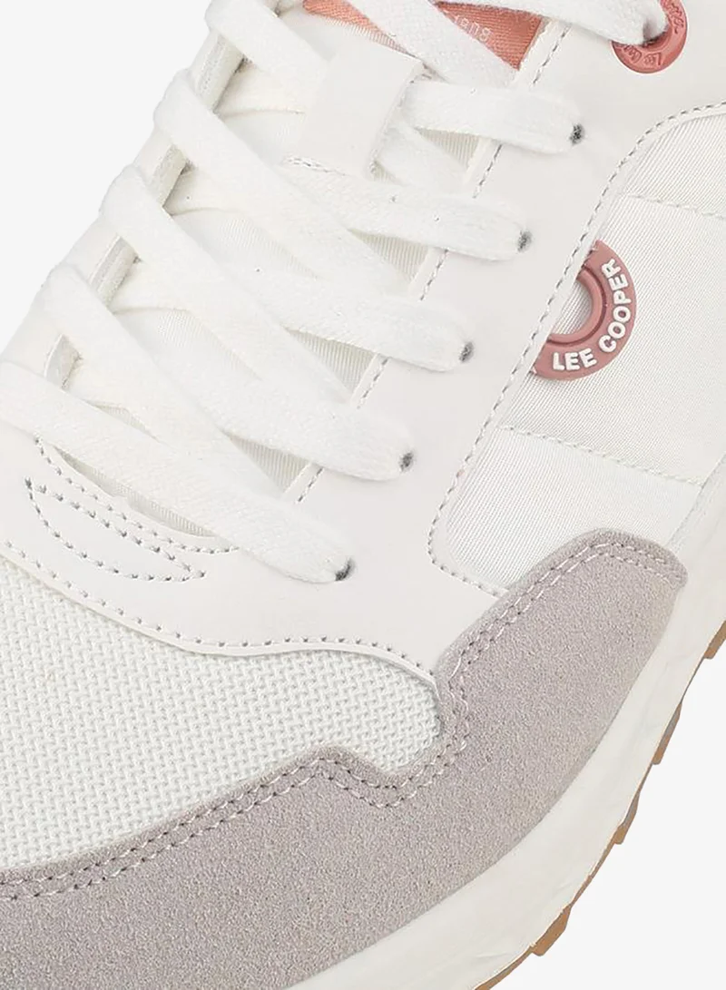 Lee Cooper IVORY Textured Lace-Up School Sneakers for Women | Best Price UAE