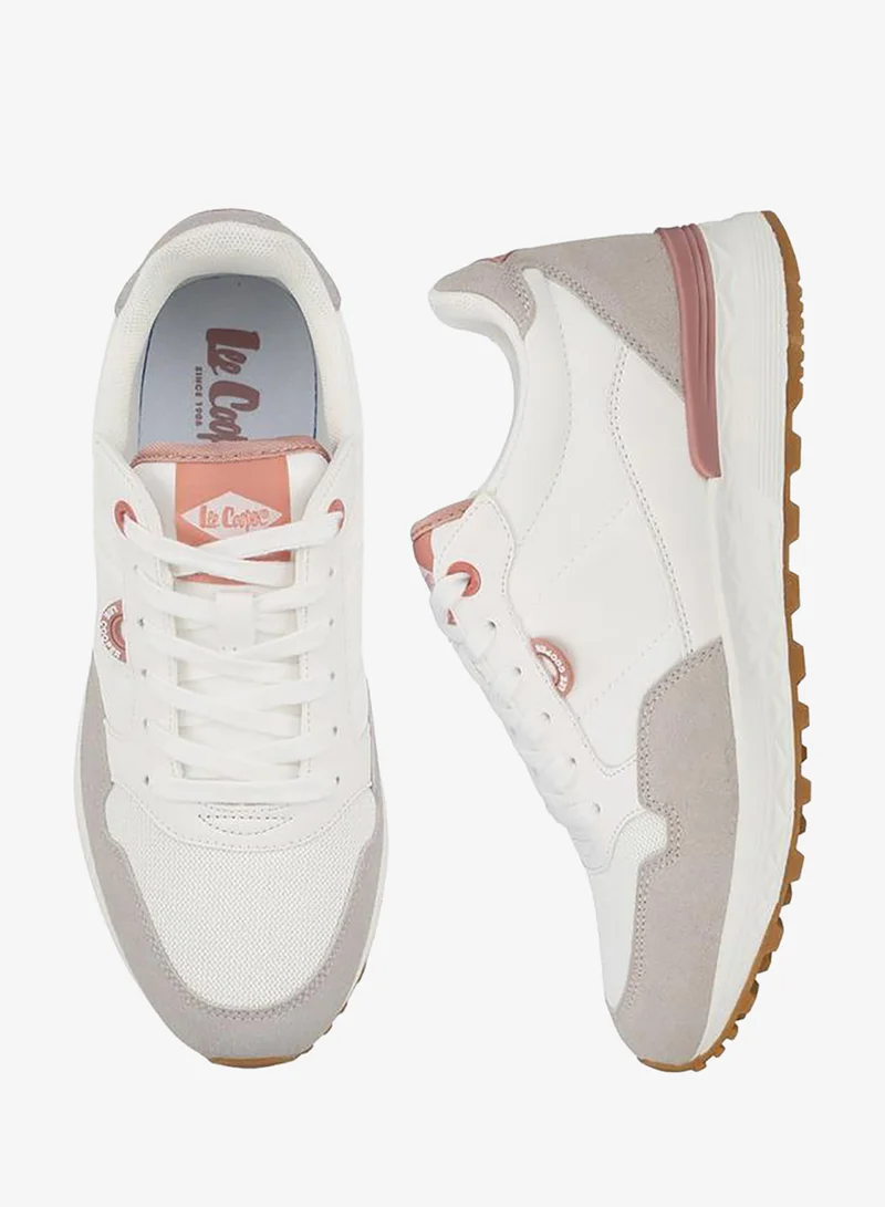 Textured Lace-Up School Sneakers