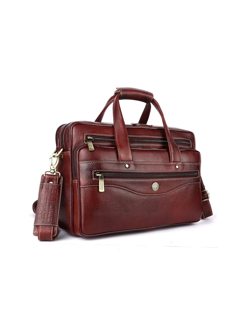 HAMMONDS FLYCATCHER HAMMONDS FLYCATCHER Genuine Leather Office Bag for Men, Leather Messenger Bag for Men, 15.6 Inch Laptop Bag for Men with Adjustable Strap and Multiple Compartments, 1 Year Warranty - Image 1