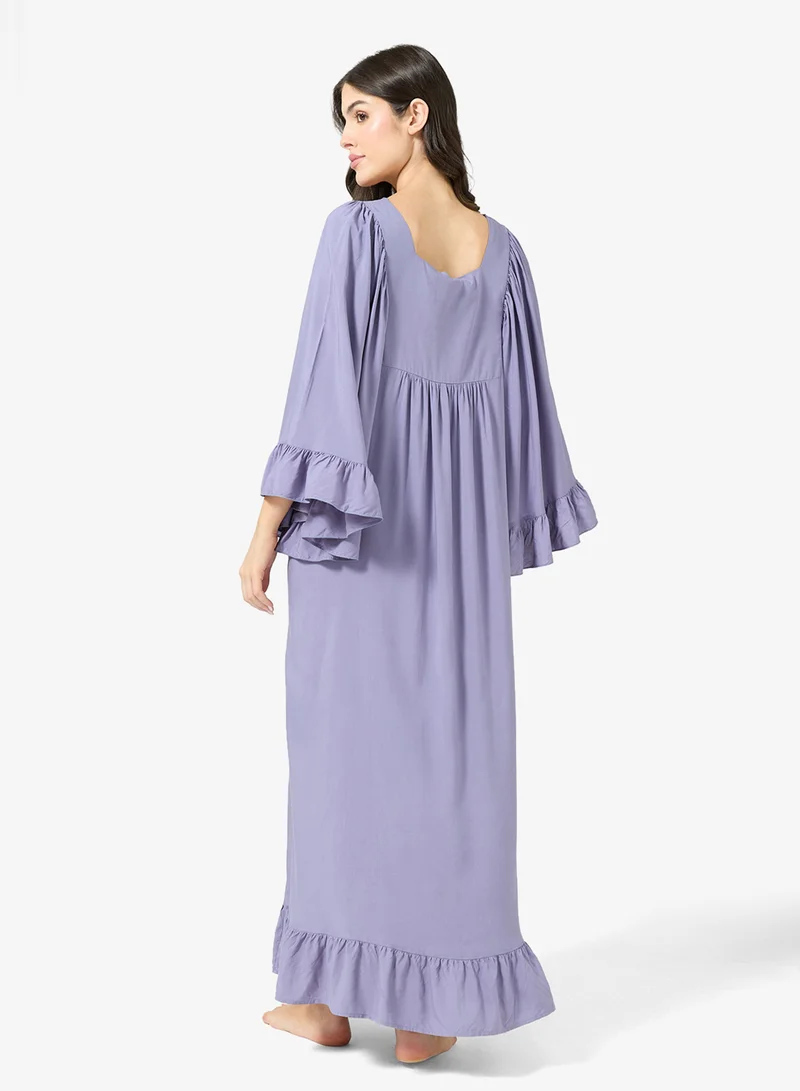 Khizana Nigh Dress With Lace Trims