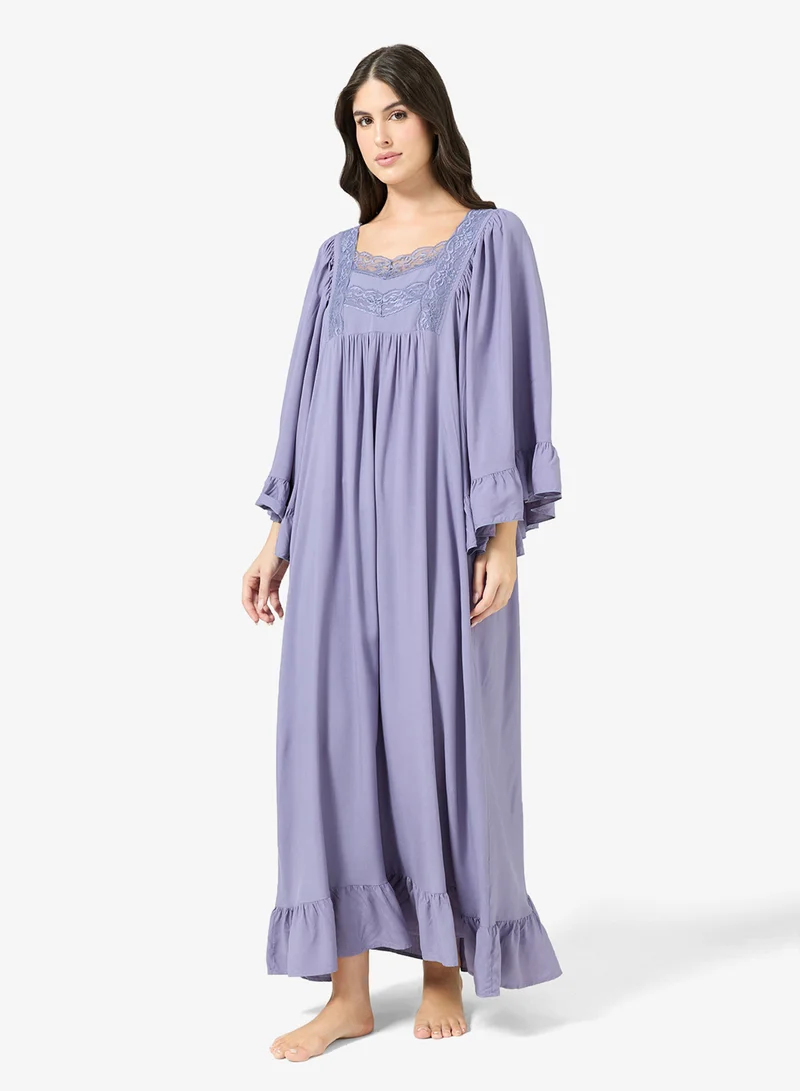Khizana Nigh Dress With Lace Trims
