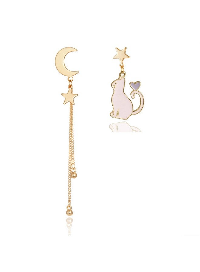 CSIYANJRY99 Black Cat On The Moon Earrings For Women Acrylic Moon Star Cat Earrings Funny Animal Cat Jewelry Accessories (C) - Image 1