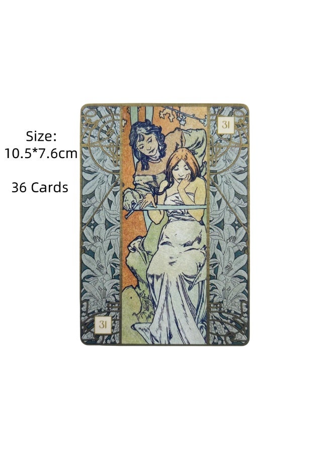 NIBEMINENT Alphonse Mayaos Set of Pictorial Cards 36 Tarot Cards English Version Illusion Divination Edition Flat Game Set - Image 2