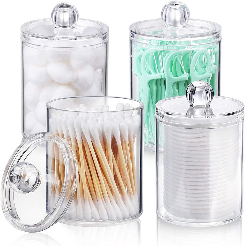 Xpandio Cottonswab Storage Dispenser with Lid, 1 pc Clear Cotton Ball Swab Holder Cotton/Earbud Holder Storage Box, Cosmetics Makeup Storage Holder Box for Women Organizer Container (PACK OF 1) - Image 1
