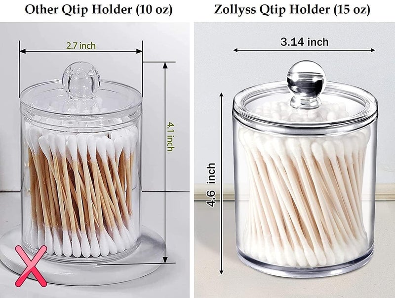 Xpandio Cottonswab Storage Dispenser with Lid, 1 pc Clear Cotton Ball Swab Holder Cotton/Earbud Holder Storage Box, Cosmetics Makeup Storage Holder Box for Women Organizer Container (PACK OF 1) - Image 3