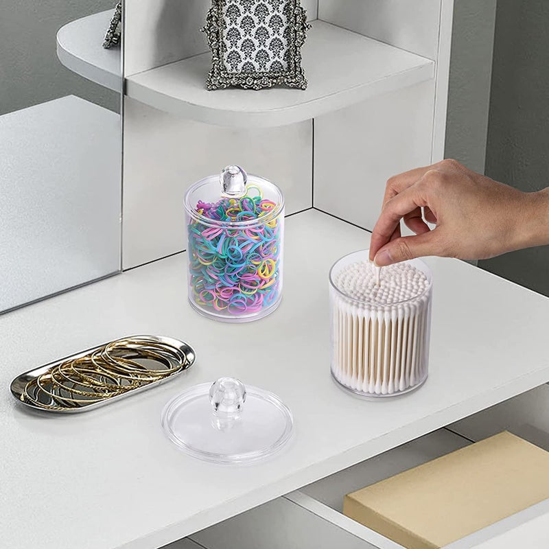 Xpandio Cottonswab Storage Dispenser with Lid, 1 pc Clear Cotton Ball Swab Holder Cotton/Earbud Holder Storage Box, Cosmetics Makeup Storage Holder Box for Women Organizer Container (PACK OF 1) - Image 5