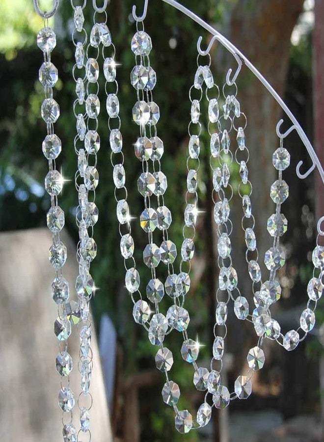 SILVERBILL Crystal Beads Chain,Garland of Clear Chandelier Bead Lamp Chain,Bead Curtain,Chandelier,Octagon Beads,Home & Garden Decoration 6ft - Image 1