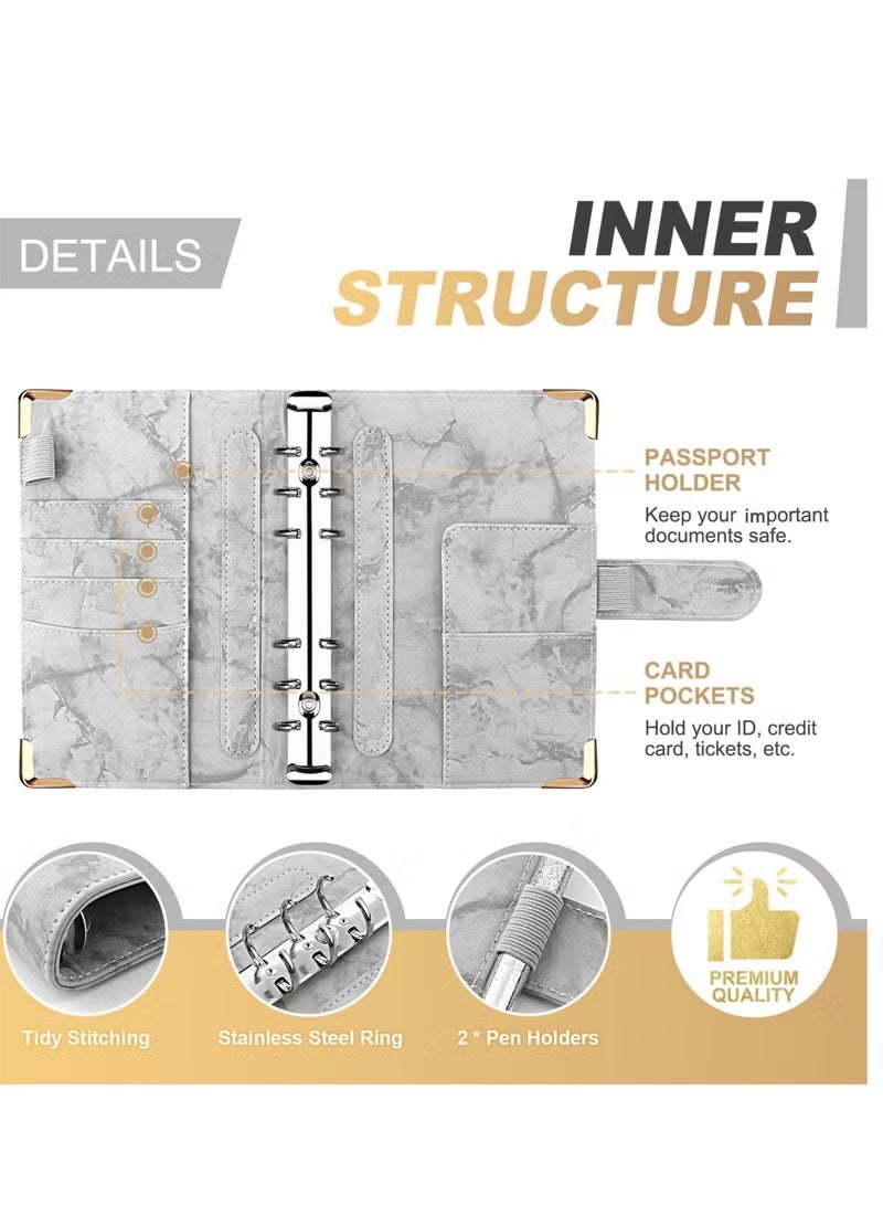 GIFT Budget Binder, Budget Binder with Zipper Envelopes, Cash Envelopes for Budgeting and Saving Money, Money Organizer for Cash, 14Pcs Budget Planner with Cash Envelopes Grey - Image 3