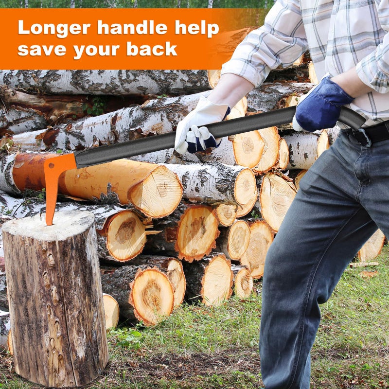 Dolibest 28" Pickaroon Logging Tool, Heavy Duty All Steel Log Hook - Comfortable Grip Handle for Wood Splitting, Landscaping & Camping, All-Weather Forestry & Firewood Tool, Landscaping & Camping - Image 4