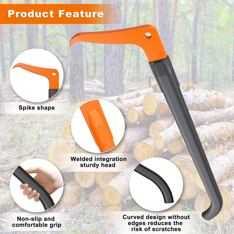 Dolibest 28" Pickaroon Logging Tool, Heavy Duty All Steel Log Hook - Comfortable Grip Handle for Wood Splitting, Landscaping & Camping, All-Weather Forestry & Firewood Tool, Landscaping & Camping - Image 2
