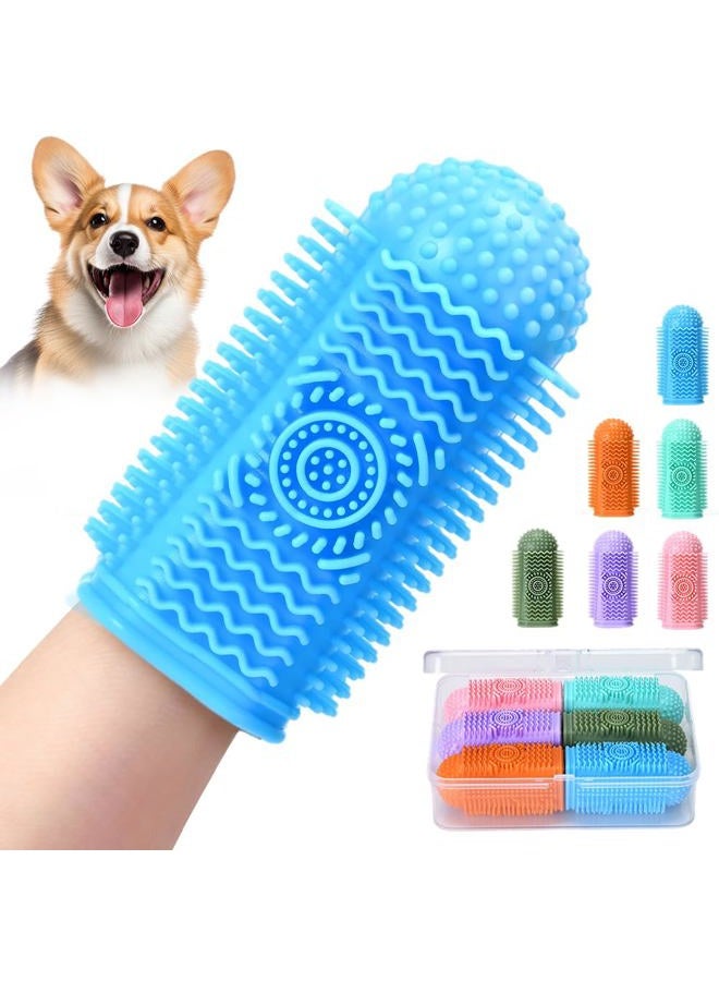 Sarnxgr 6Pcs Silicone Dog Toothbrush,360° Dog Tooth Brushing Kit,Finger Toothbrush,Cat Tooth Brush,Teeth Cleaning,Dogs Cats Teeth Cleaning Dental Care - Image 1