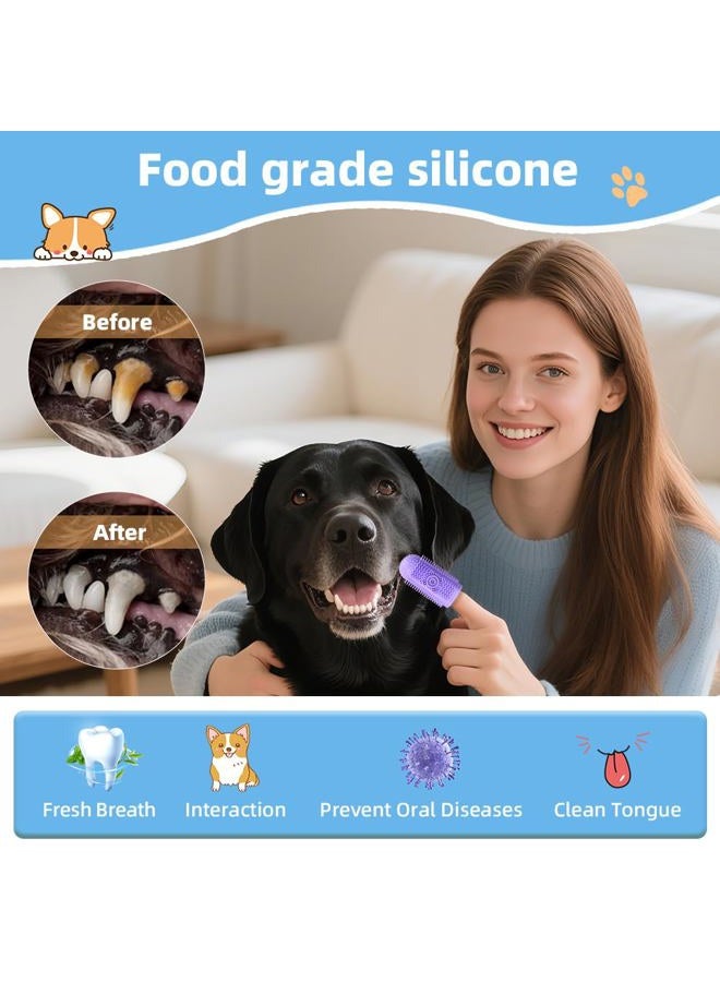 Sarnxgr 6Pcs Silicone Dog Toothbrush,360° Dog Tooth Brushing Kit,Finger Toothbrush,Cat Tooth Brush,Teeth Cleaning,Dogs Cats Teeth Cleaning Dental Care - Image 2