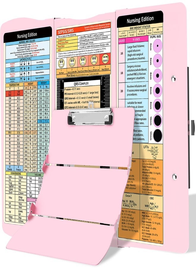 Trustnice Foldable Clipboard, Aluminum 3 Layers, Baby Pink, Letter Size, 50 Sheet Capacity, Medical Cheat Sheets, Nurse Clipboard - Image 1