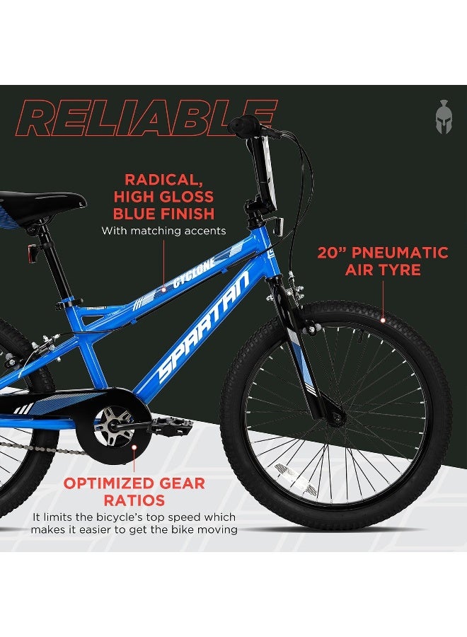 Spartan Cyclone Bike 20 Inch Kids Bike | 20-Inch Wheel Size | With Training Wheels | Adjustable Seat | Single Speed | Blue - Image 5