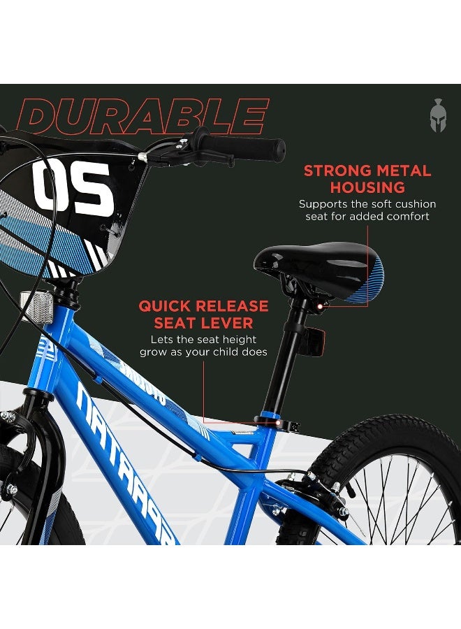Spartan Cyclone Bike 20 Inch Kids Bike | 20-Inch Wheel Size | With Training Wheels | Adjustable Seat | Single Speed | Blue - Image 4