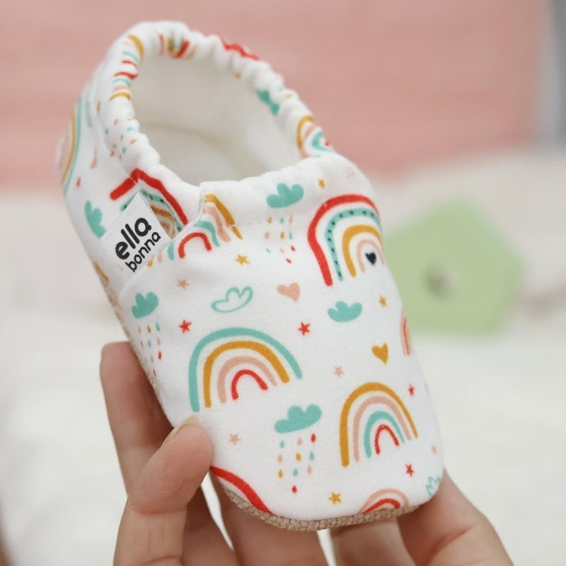 Ella Bonna Patterned Baby Booties, Non-Slip Sole, Home Nursery Shoes Slippers, Rainbow  - Image 5