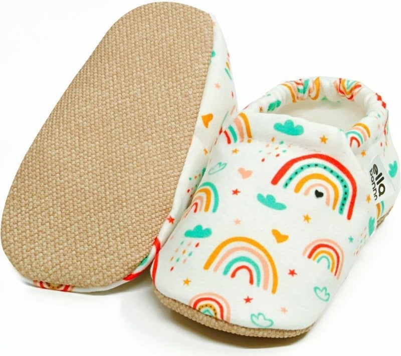 Ella Bonna Patterned Baby Booties, Non-Slip Sole, Home Nursery Shoes Slippers, Rainbow  - Image 3