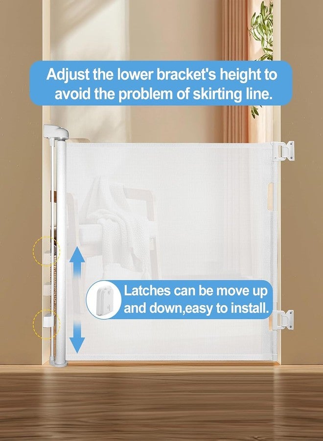 Veraste (2 Pack) Retractable Baby Gate for Doorways and Stairs, Mesh Safety Gate for Pet, Indoor & Outdoor Use, One-Hand Operation, Easy Installation, 33.6" Tall, Expands to 55" Wide（White,33.6"x55" - Image 4