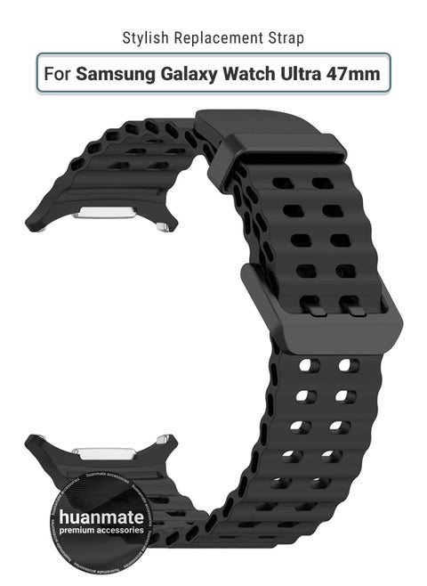 Samsung Galaxy Watch Ultra 47mm Soft Silicone Replacement Strap - High Quality, Lightweight, Stylish & Durable - Easy Installation - Replacement Strap for Samsung Galaxy Watch Ultra 47mm